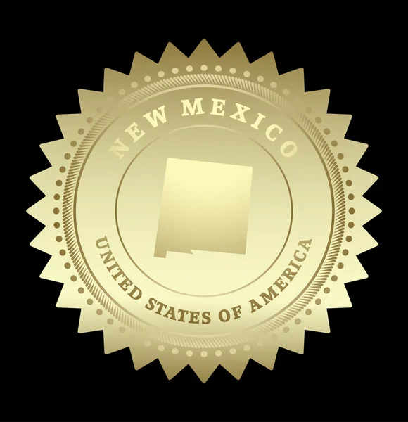 Étiquette étoile d'or avec carte de Wisconsin — Image vectorielle