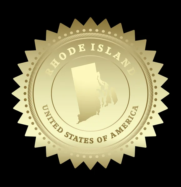 Rótulo de estrela de ouro com mapa de Wisconsin — Vetor de Stock