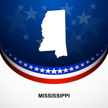 Mississippi harita vintage vektör arka plan