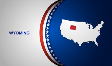 Wyoming harita vektör arka plan