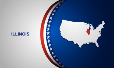 Illinois harita vektör arka plan
