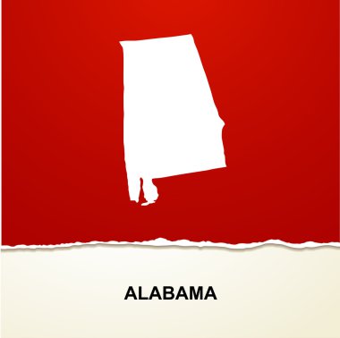 Alabama harita vektör arka plan