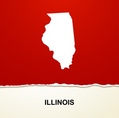 Illinois harita vektör arka plan