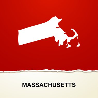 Massachusetts harita vektör arka plan