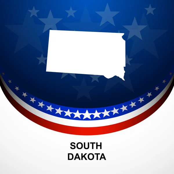 South Dakota Karte Vektor Hintergrund — Stockvektor