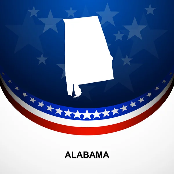 Alabama kaart vector achtergrond — Stockvector