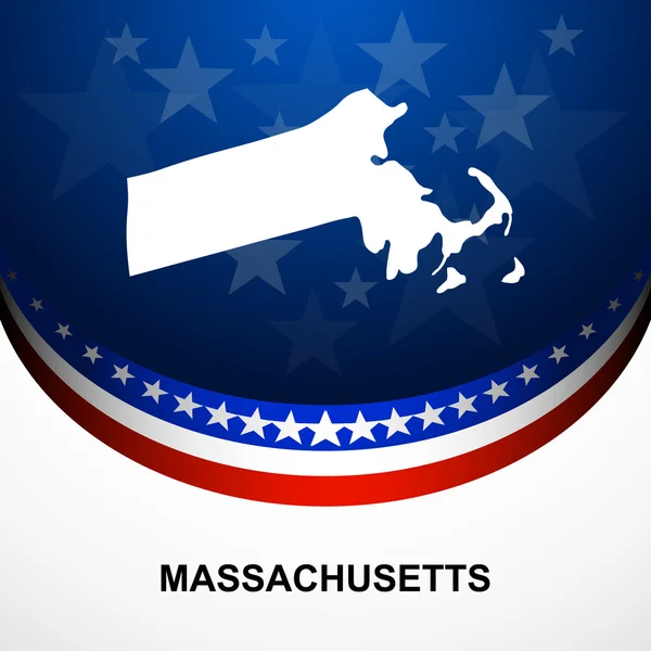 Massachusetts mappa vettoriale sfondo — Vettoriale Stock