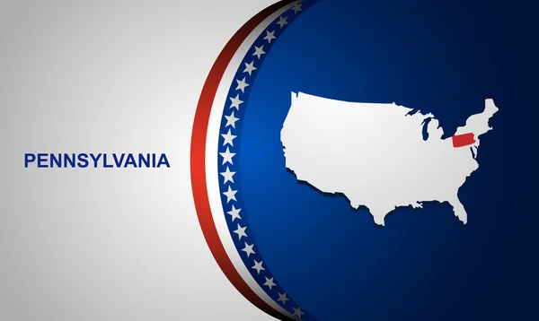 Pennsylvania mappa vettoriale sfondo — Vettoriale Stock