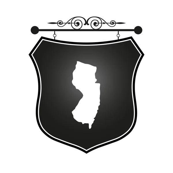 New jersey mapę na Znak heraldyczny — Wektor stockowy