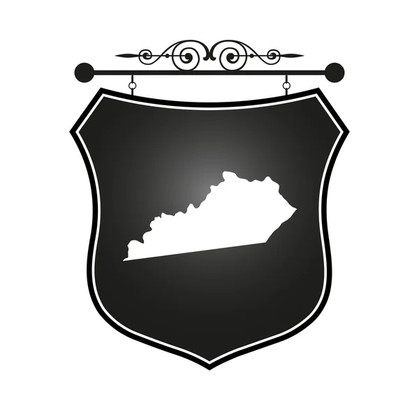 紋章入り記号をケンタッキー州の地図 — ストックベクタ