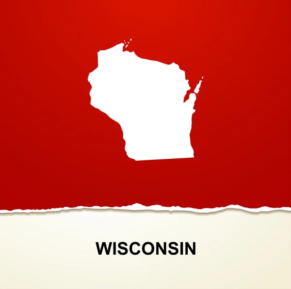 Wisconsin mapa vetorial fundo — Vetor de Stock