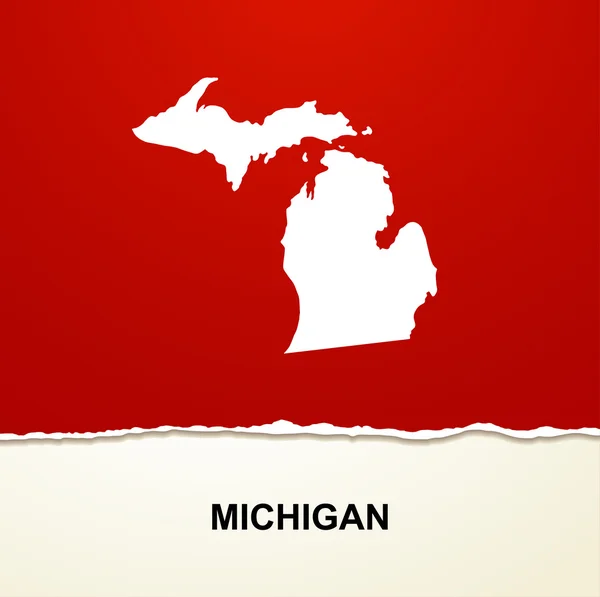 Michigan harita vintage vektör arka plan — Stok Vektör