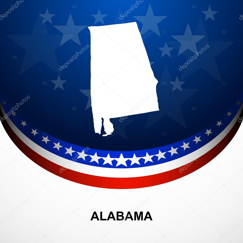 Alabama map vector background
