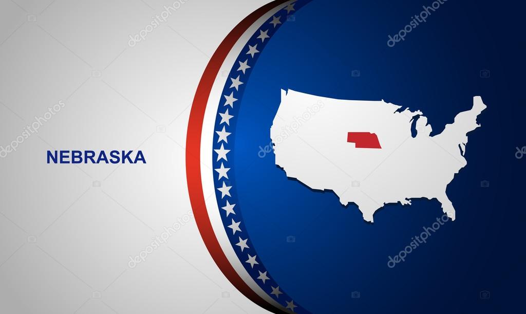 Nebraska map vector background