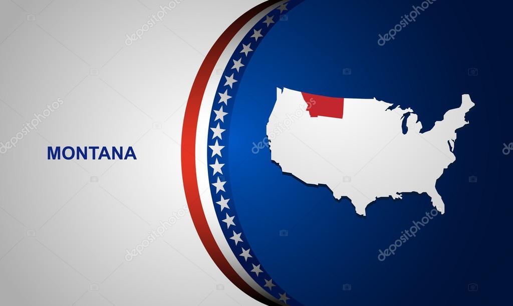 Montana map vector background