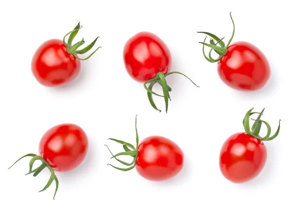 Tomates Cherry Aislados Sobre Fondo Blanco Vista Desde Arriba Imagen De Stock
