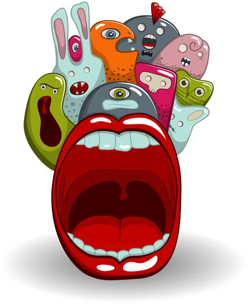 Screaming moster — Stock Vector