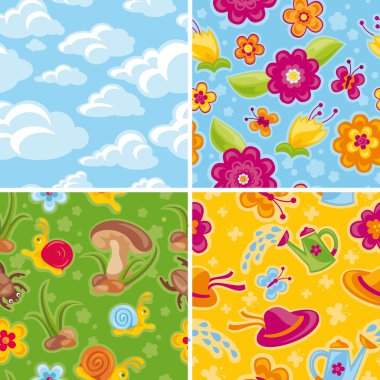 Abstract seamless patterns clipart