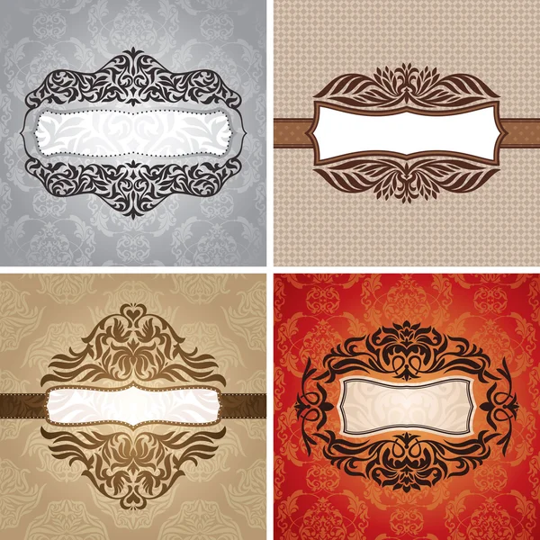 Set of vintage frames — Stock Vector