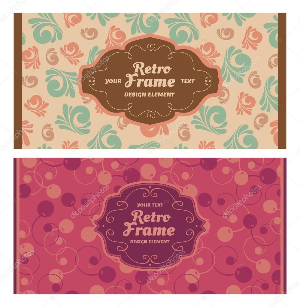 Set of card in retro style
