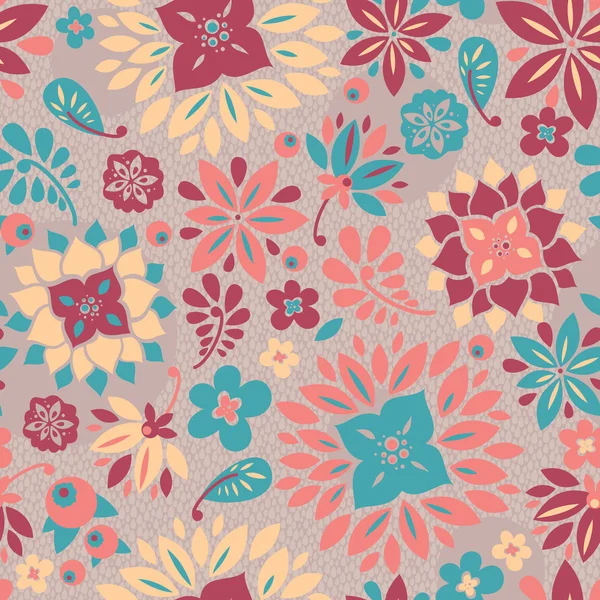 Abstract seamless pattern with flowers — Stock Vector