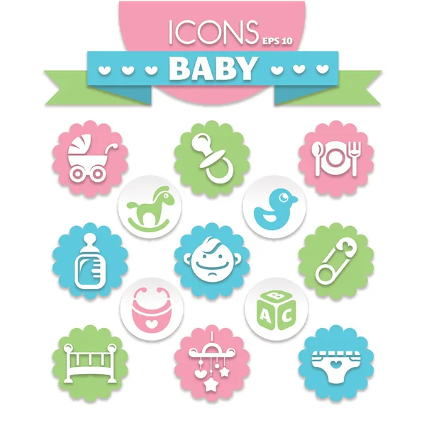 Universele baby pictogrammen — Stockvector