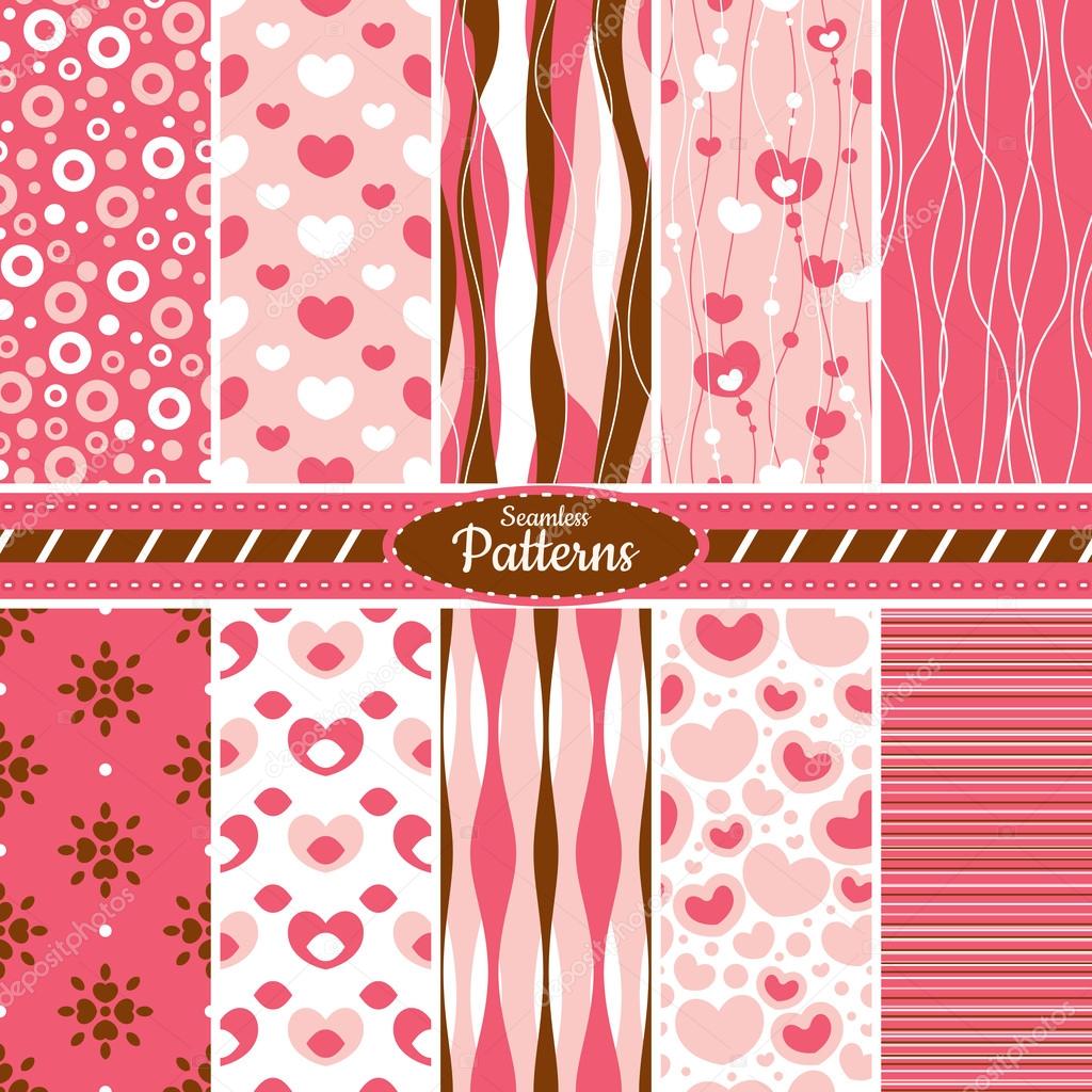 Collection of seamless pattern backgrounds