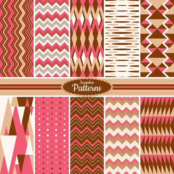 Collection of seamless pattern backgrounds — Stock Vector