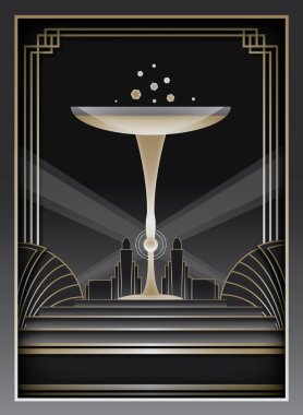 Art deco arka plan ve çerçeve