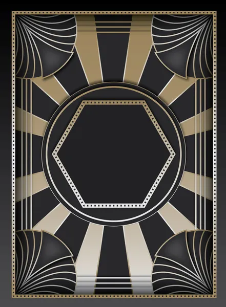 Art deco achtergrond en frame — Stockvector