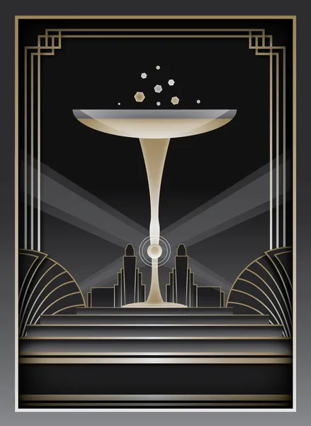 Art Deco háttér és a keret — Stock Vector