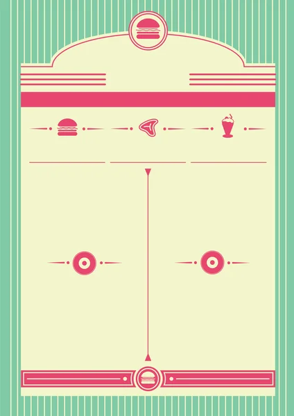 Années 1950 Diner Style Arrière-plan et cadre — Image vectorielle