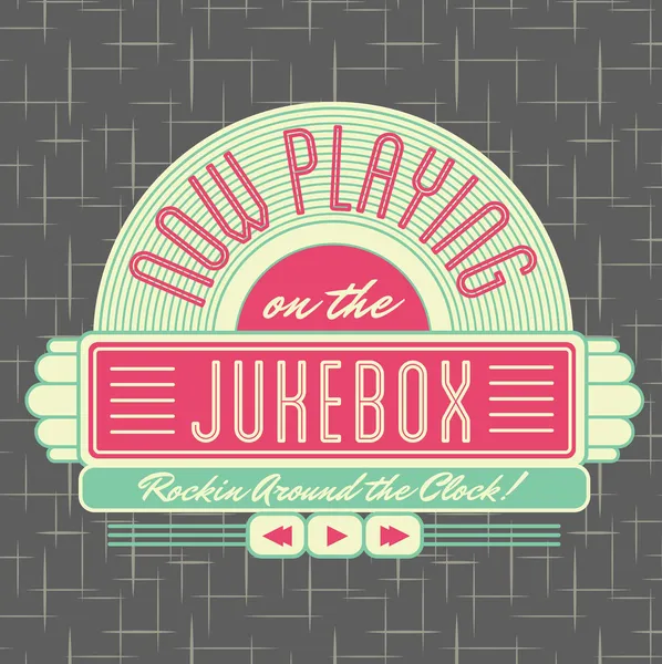 1950 Jukebox Estilo Logo Design —  Vetores de Stock