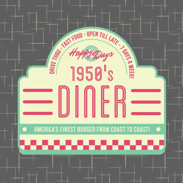 1950 Diner Style Diseño de Logo — Vector de stock