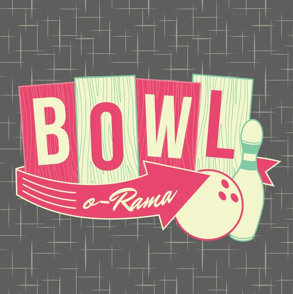 Jaren 1950 bowling stijl logo ontwerp — Stockvector