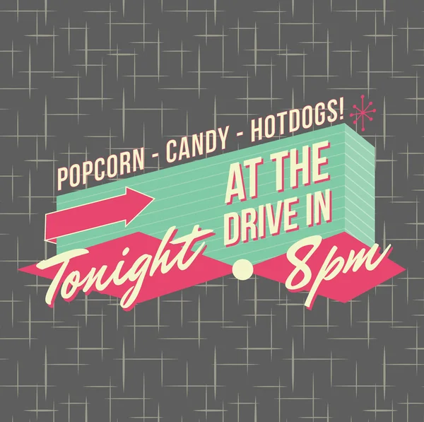 1950 Drive-In Style Logo Design — Vetor de Stock