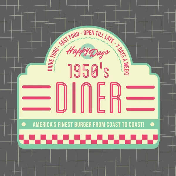 1950 Diner Estilo Logo Design —  Vetores de Stock