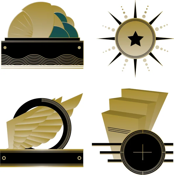 Art Deco Logos and Design Elements — Stock Vector