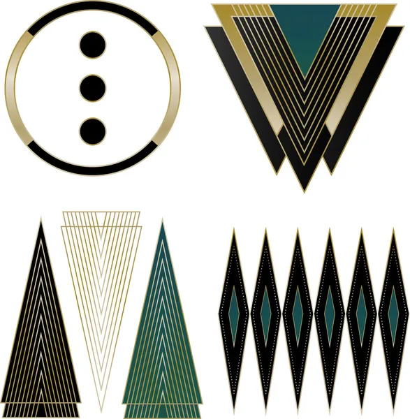 Art Deco Logos e Elementos de Design — Vetor de Stock