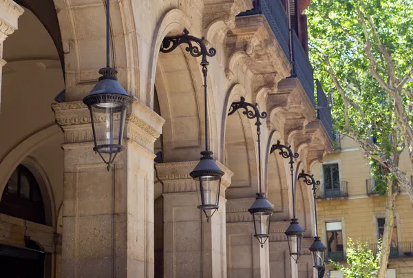 Lantern near Plaza Real in Barcelona — Stock Photo, Image
