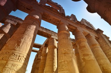 karnak temple.luxor sütunlar. Mısır.