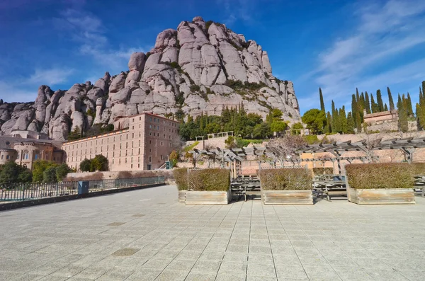 Hiszpania, klasztor santa maria de montserrat.gora. — Zdjęcie stockowe