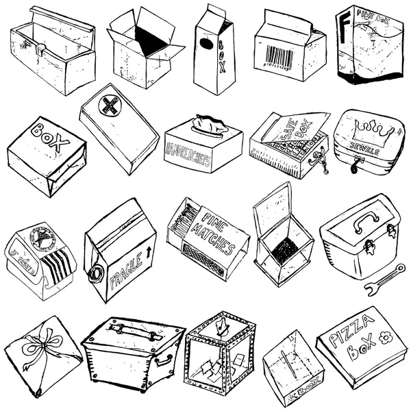 Bocetos de caja — Archivo Imágenes Vectoriales