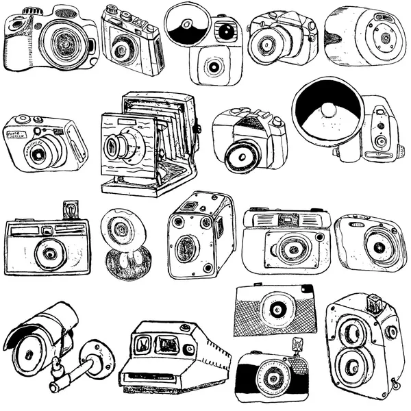 Σκίτσο κάμερα φωτογραφία — Διανυσματικό Αρχείο