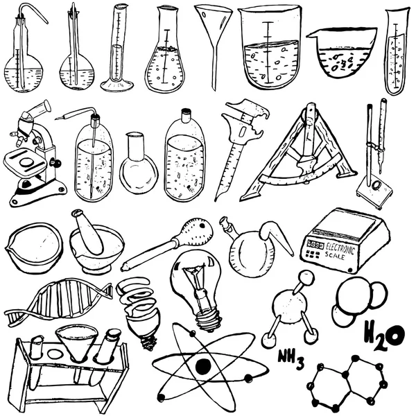 Desenho de ícones científicos — Vetor de Stock