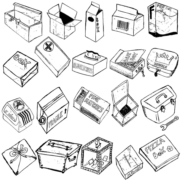 Box sketches — Stock Illustration Box sketches Royalty Free Stock Illustrations