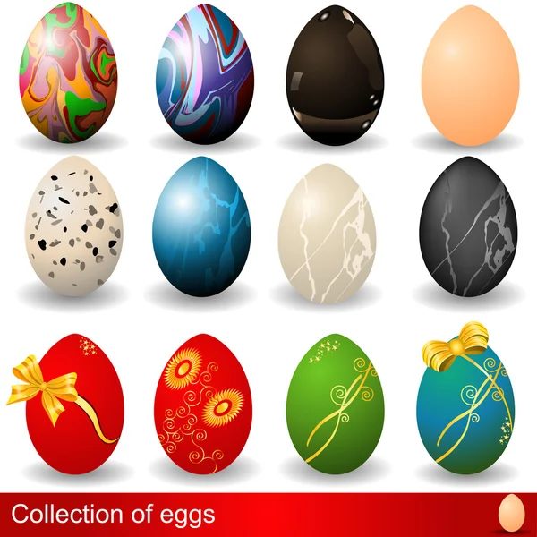 Easter eggs collection — Stock Vector