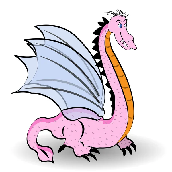 Schattige roze dragon — Stockvector