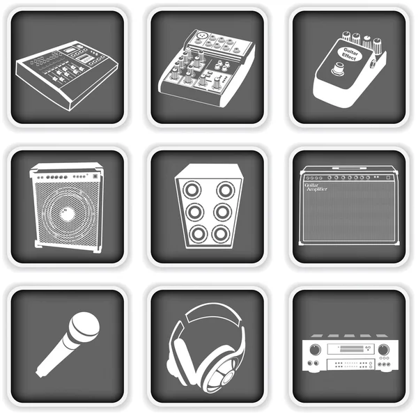 Iconos de equipos de música — Archivo Imágenes Vectoriales