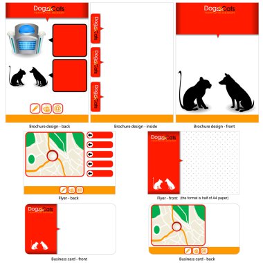Kediler ve köpekler tasarım şablonu